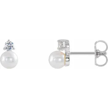Pearl and Diamond Studs