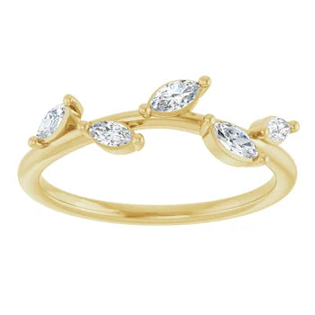 Diamond Leaf Ring