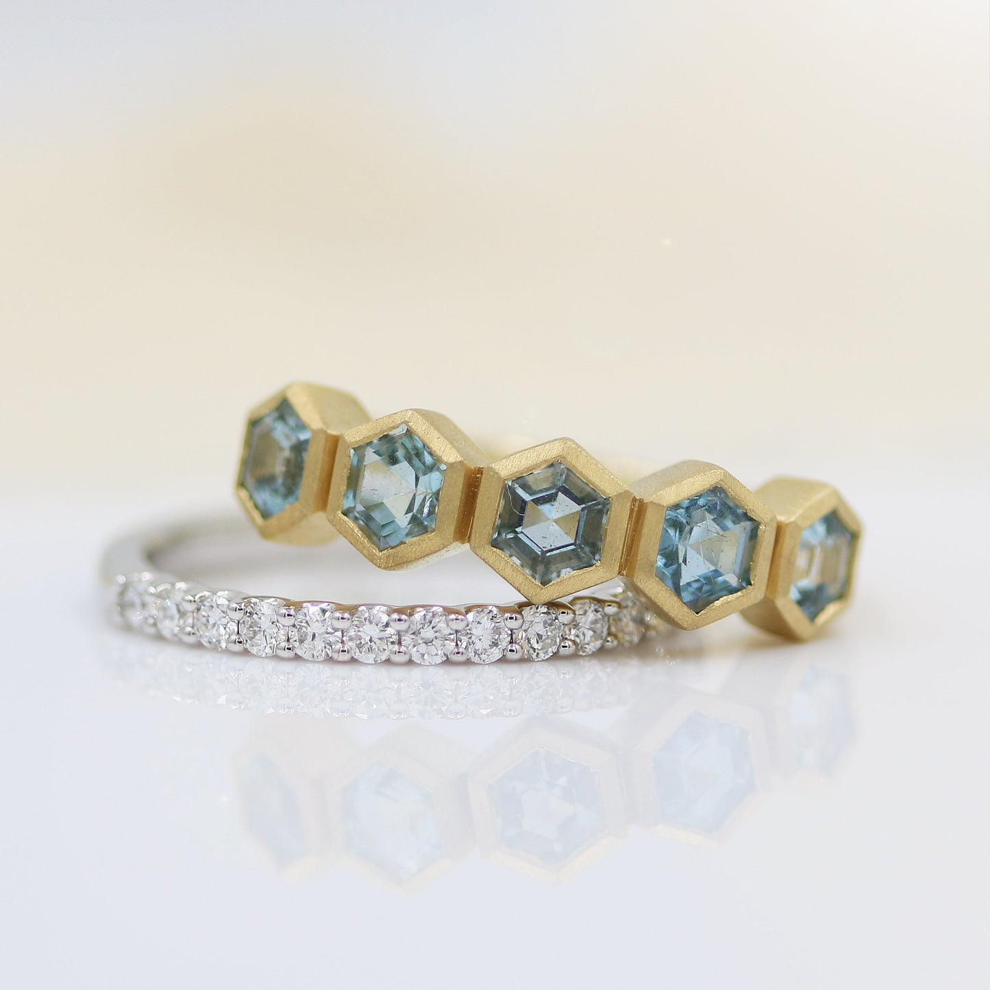 Aquamarine Hex Stacker