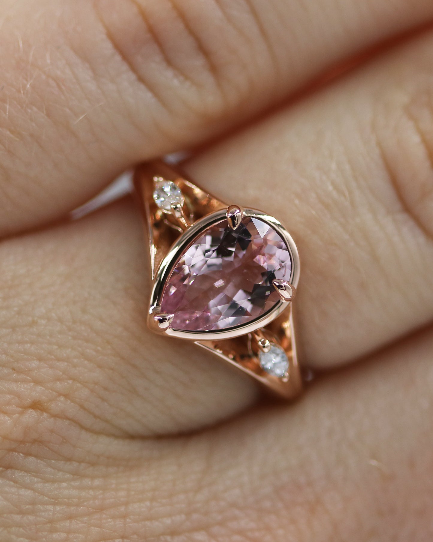 Morganite Pear Ring