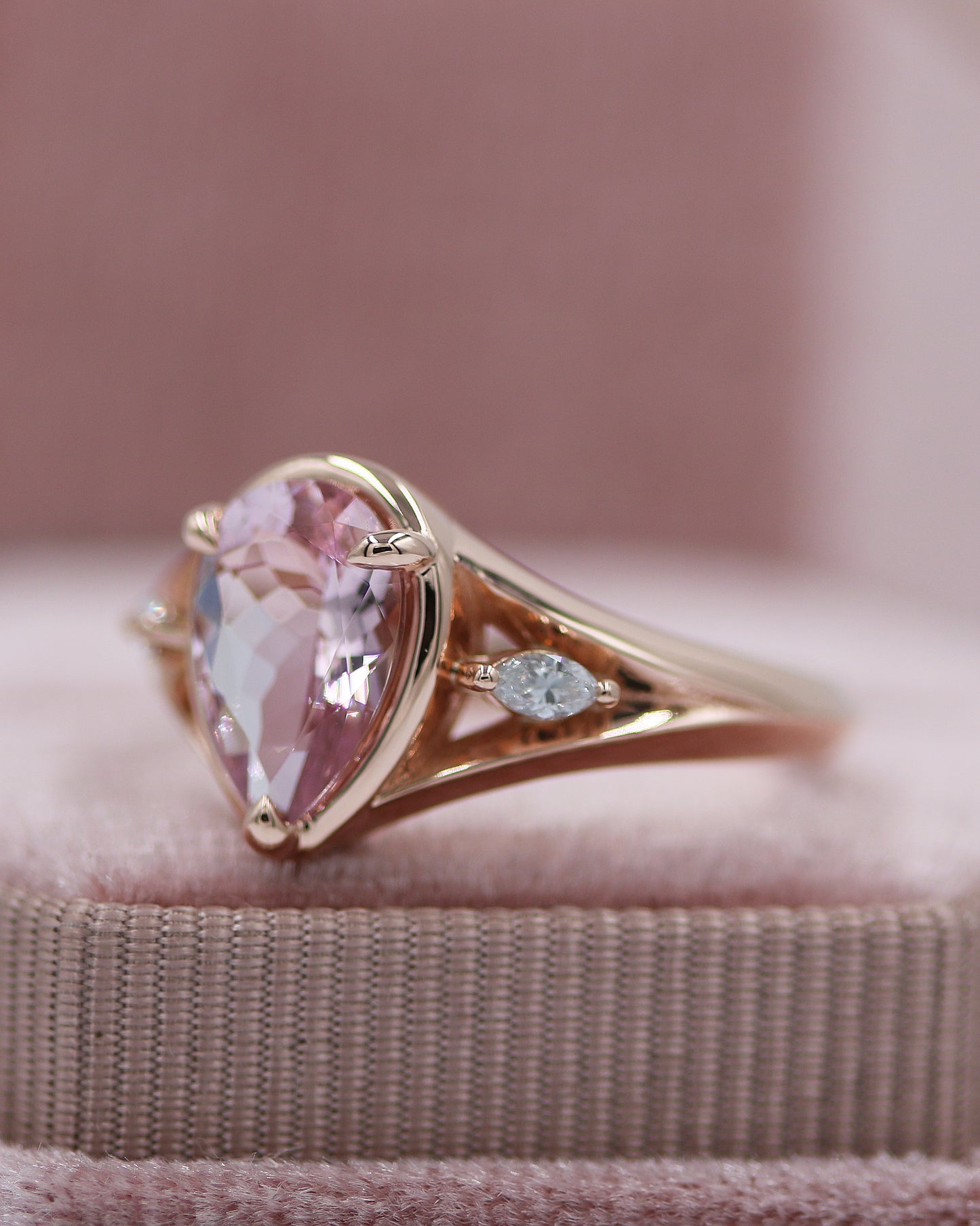 Morganite Pear Ring