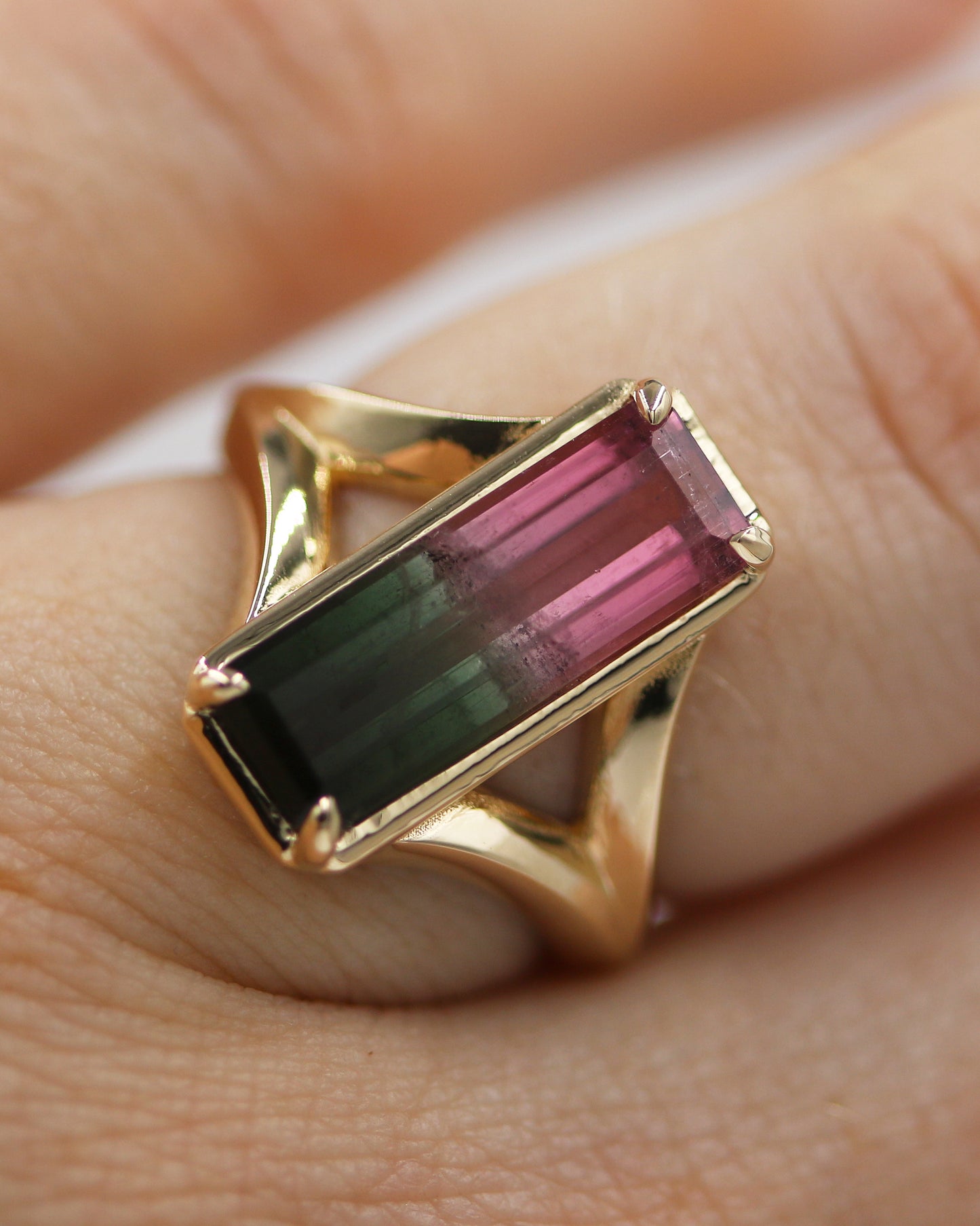 Watermelon Tourmaline Ring