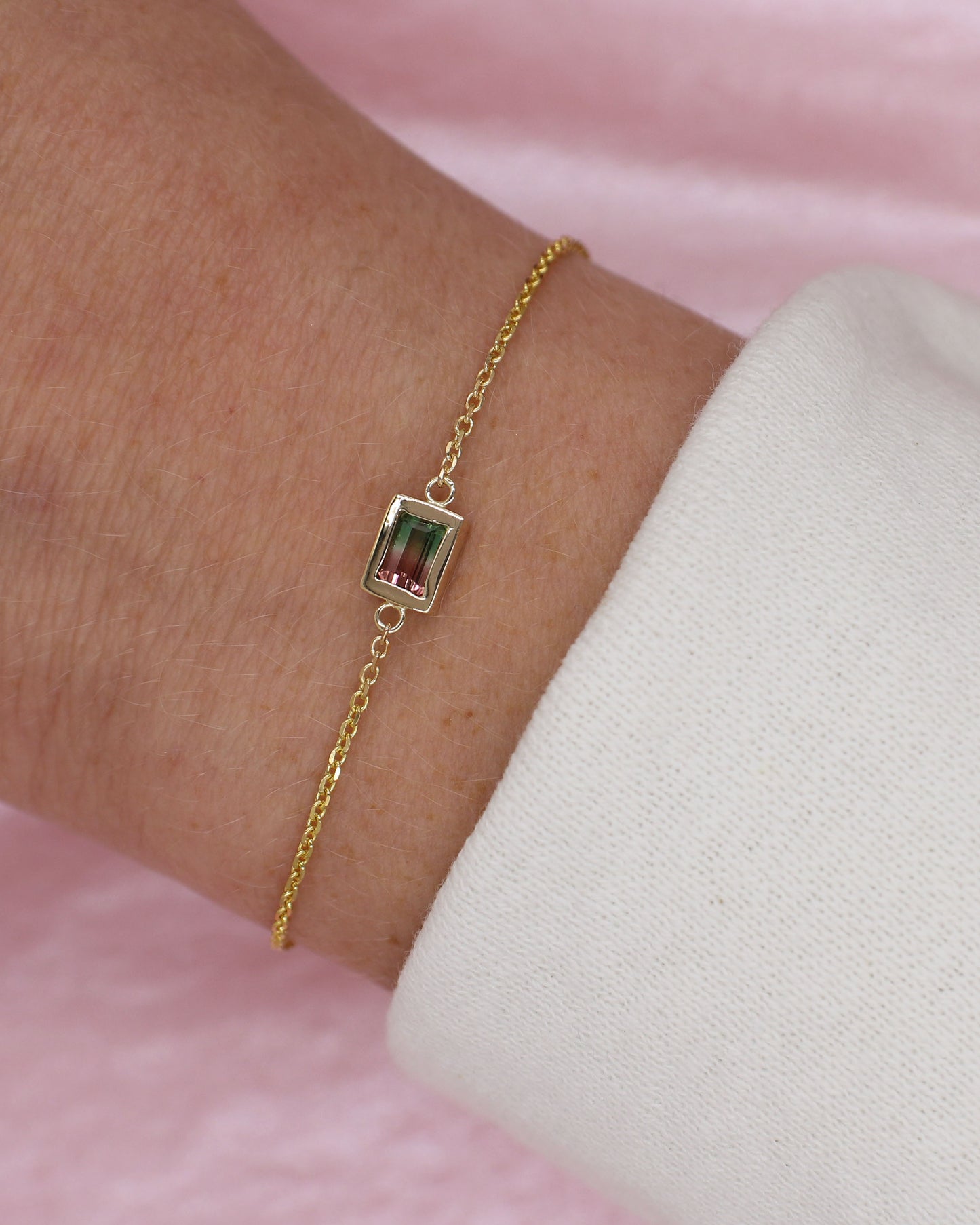 Watermelon Tourmaline Bracelet