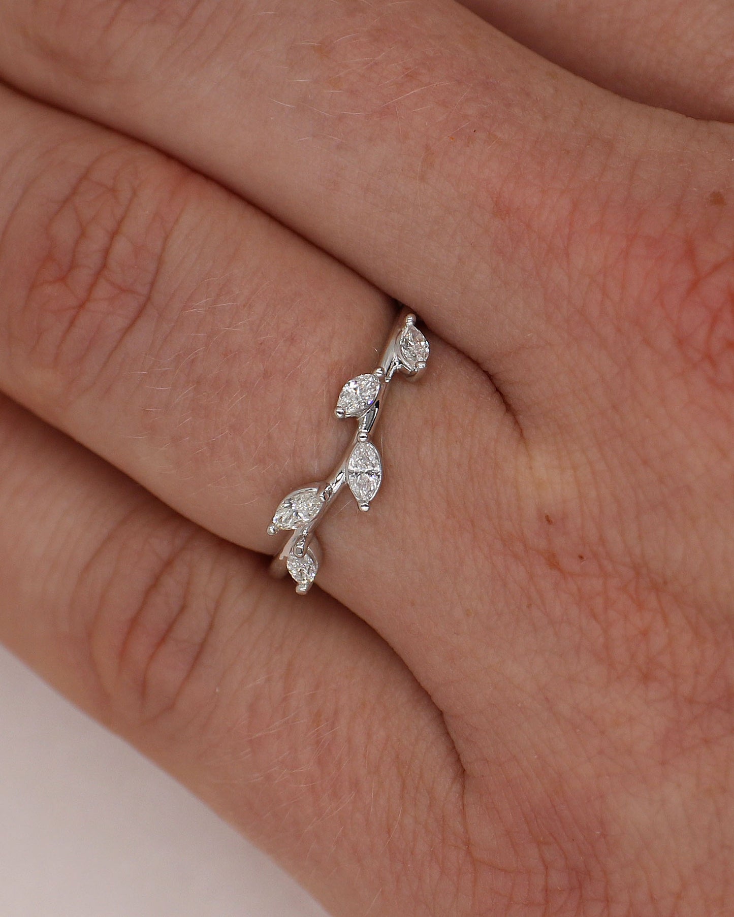 Diamond Leaf Ring