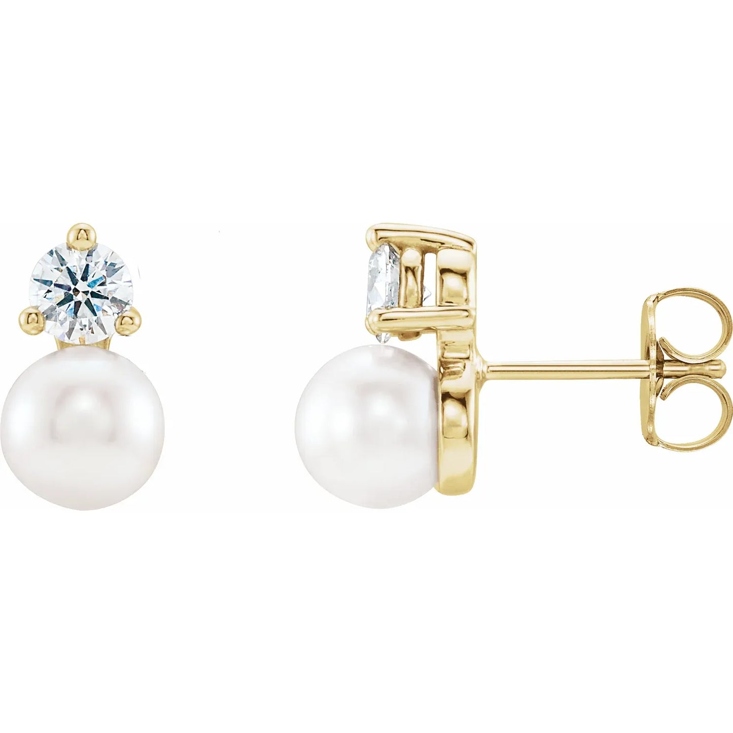Pearl and Diamond Studs