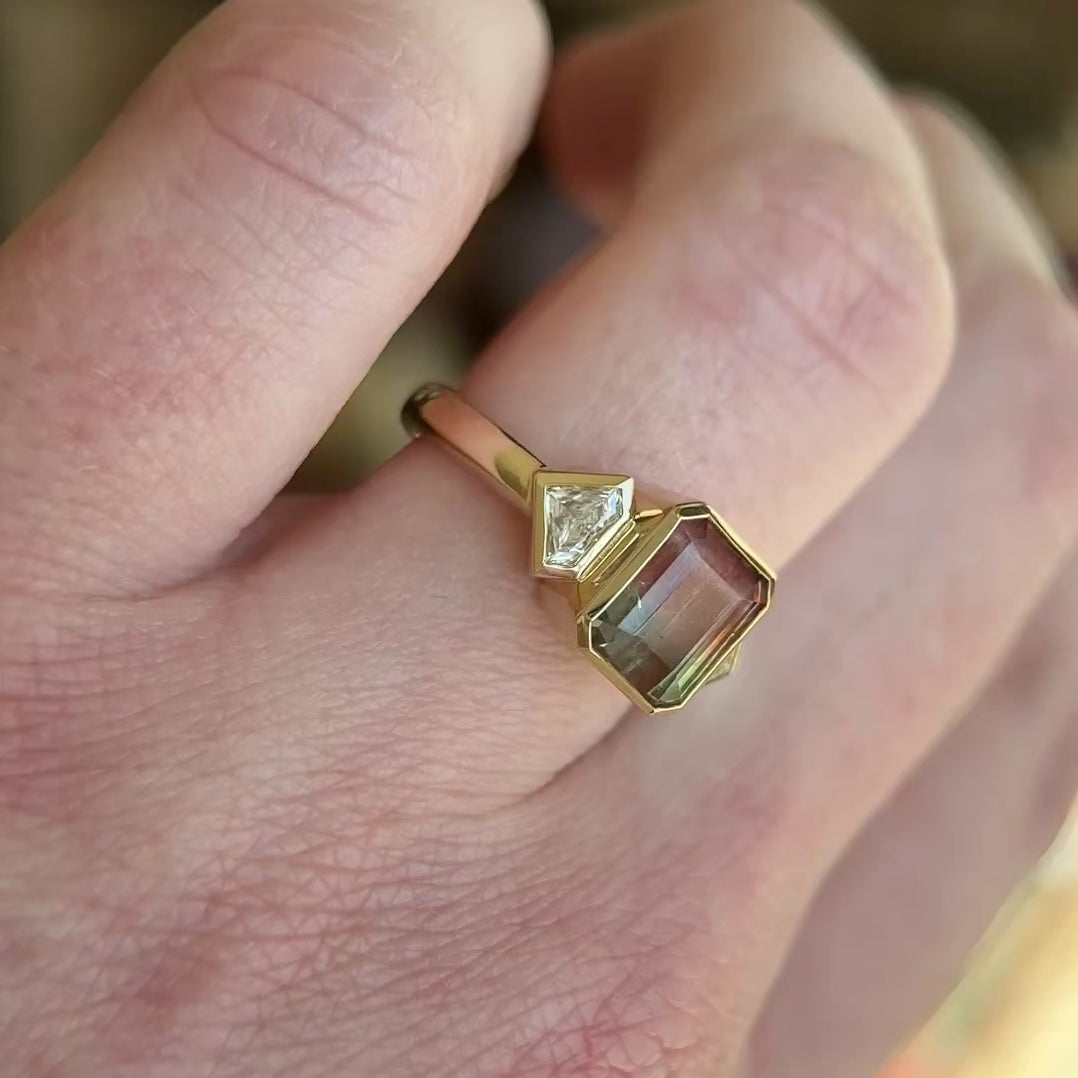 Bezeled Watermelon Tourmaline