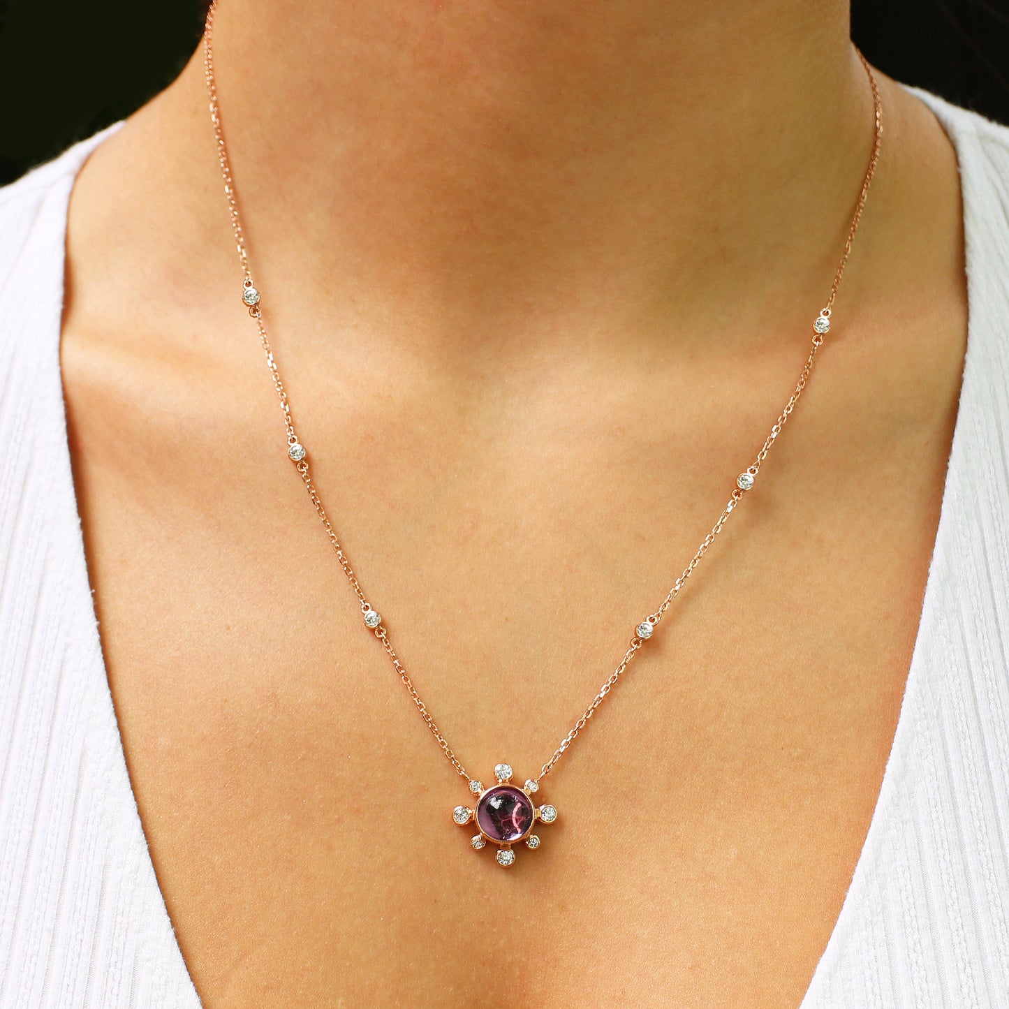 Rose Gold Amethyst Necklace