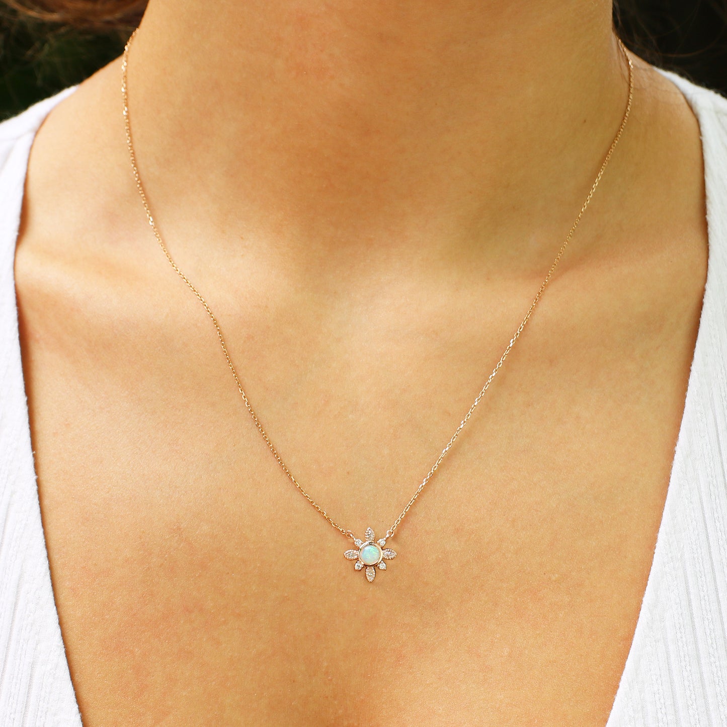 Opal & Diamond Necklace