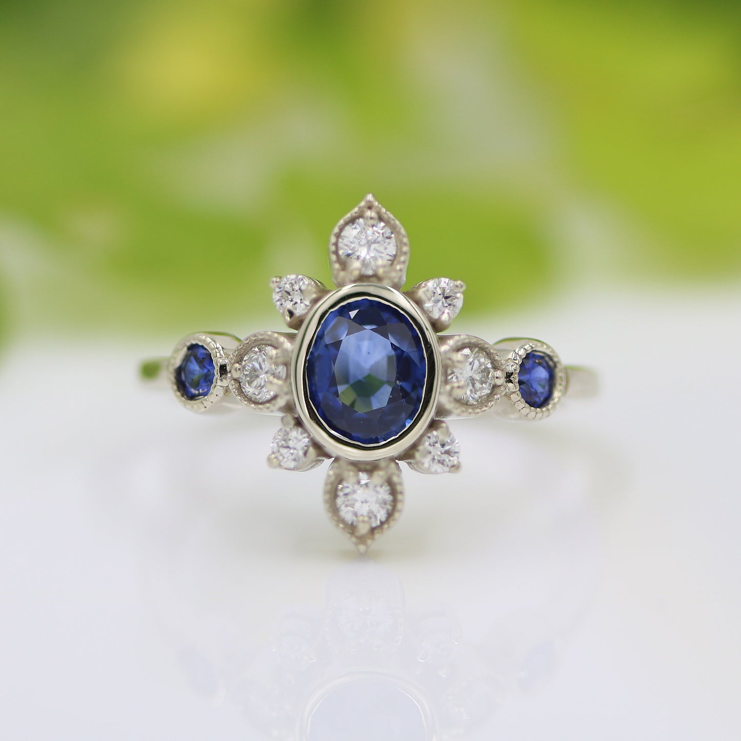 The Prim Sapphire and Diamond Ring