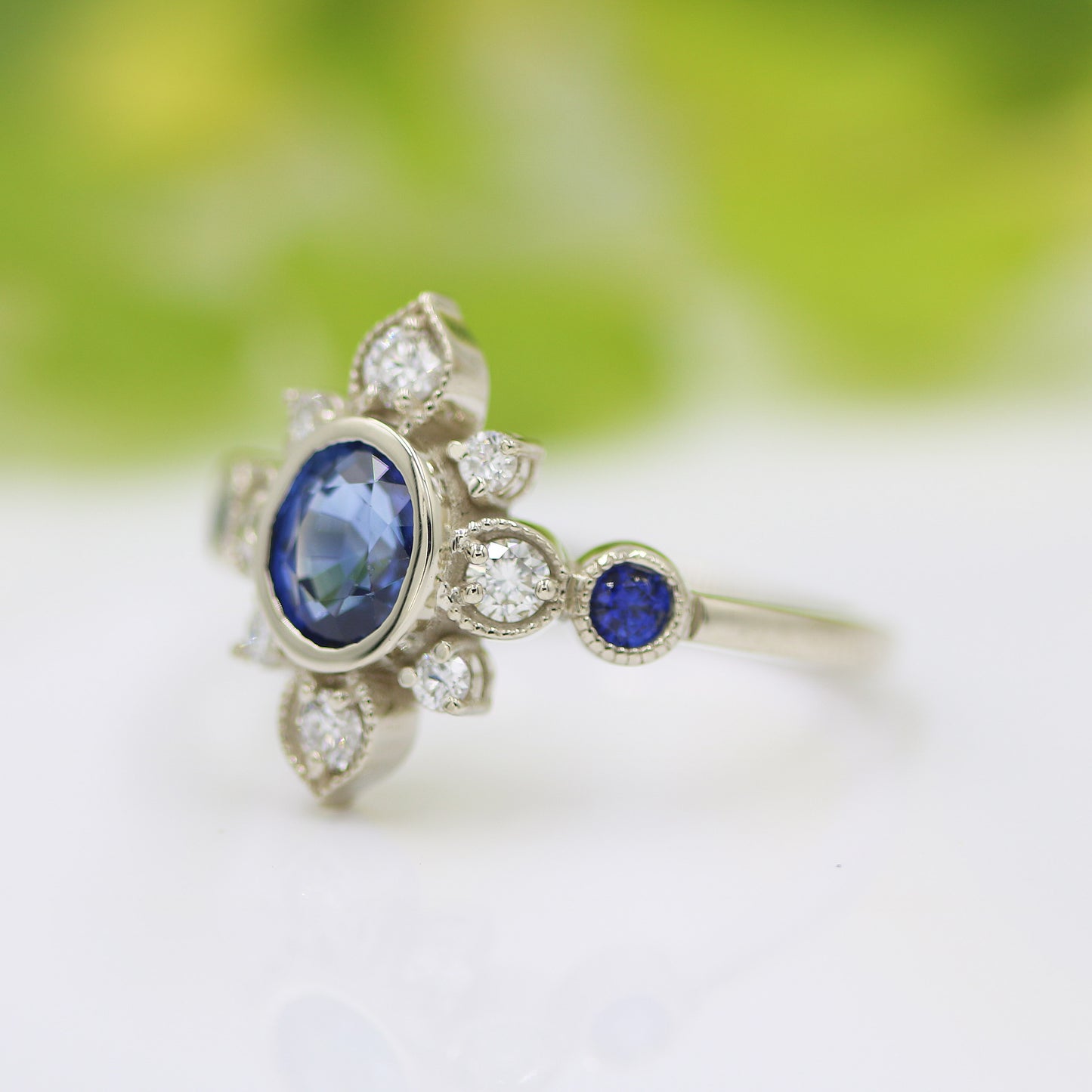 The Prim Sapphire and Diamond Ring