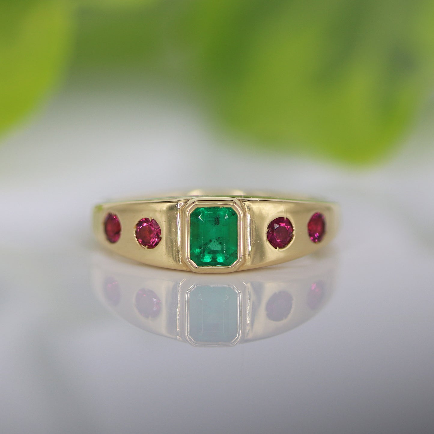 Emerald and Tourmaline Ring