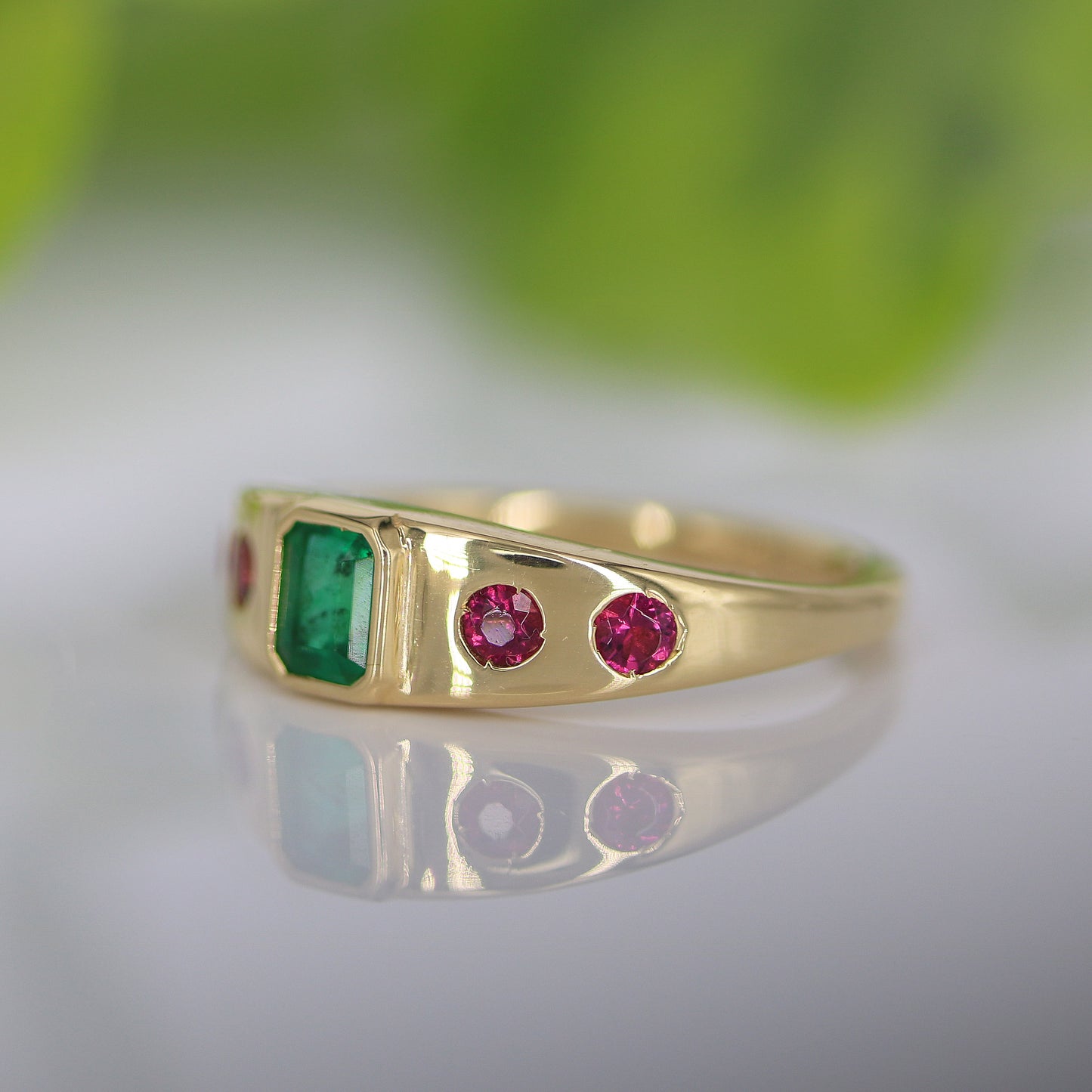 Emerald and Tourmaline Ring