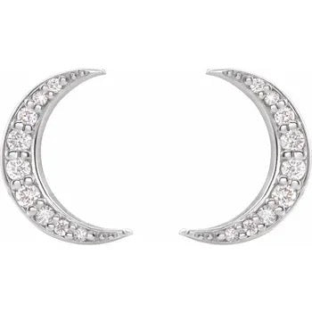 Diamond Crescent Moon Earrings
