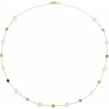 Load image into Gallery viewer, Pearl &amp;amp; Multi-Gemstone Necklace
