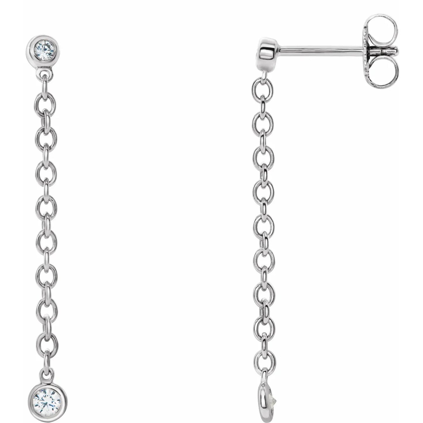 Diamond Hinged Hoop Chain Earrings