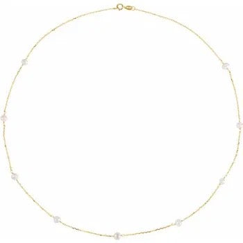 White Freshwater Pearl 9-Station 18" Necklace