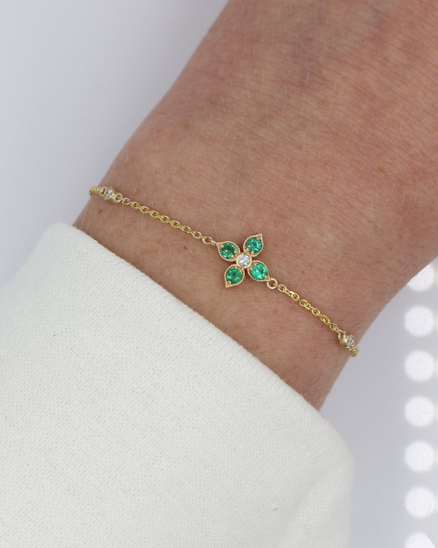 Emerald Flower Bracelet