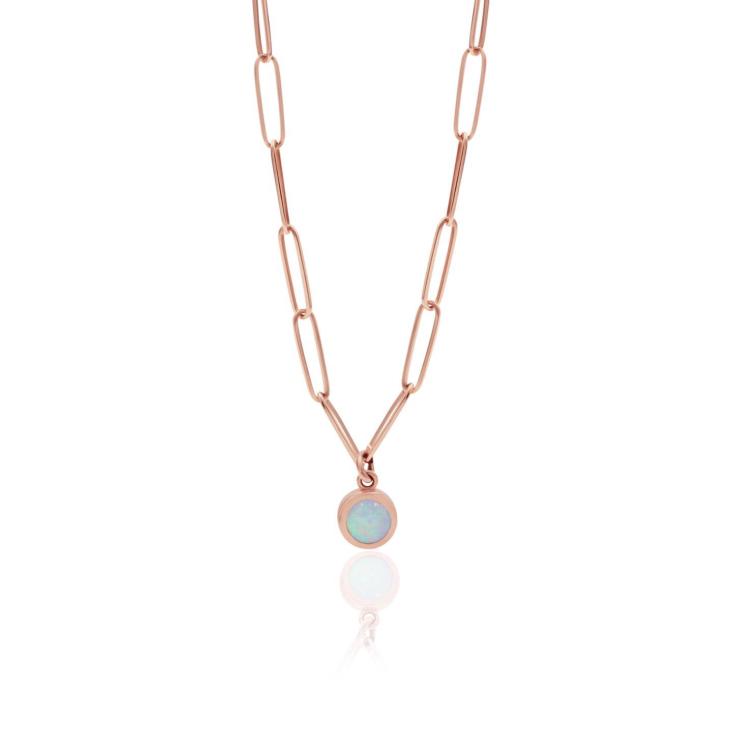 Load image into Gallery viewer, Paperclip &amp;amp; Opal Necklace
