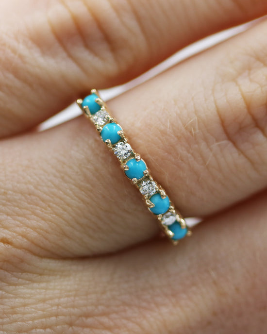 Load image into Gallery viewer, Turquoise and Diamond Band
