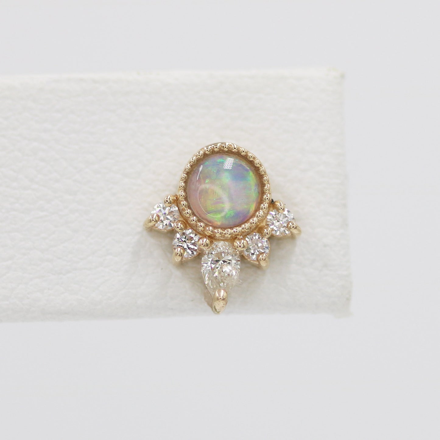 Load image into Gallery viewer, Opal &amp;amp; Diamond Studs
