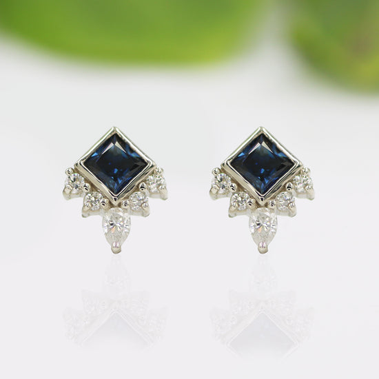 Sapphire & Diamond Studs