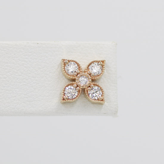 Load image into Gallery viewer, Diamond Flower Studs
